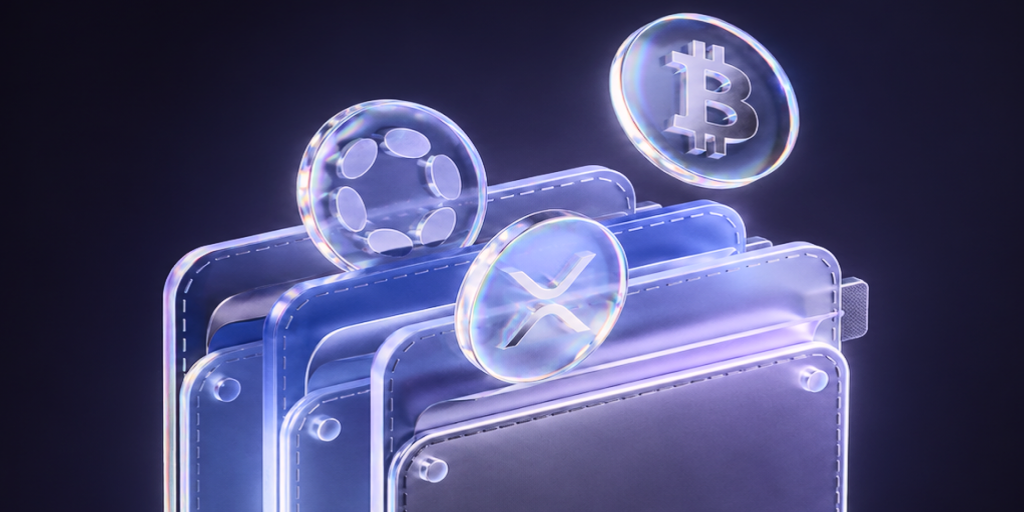 An orange digital wallet artwork