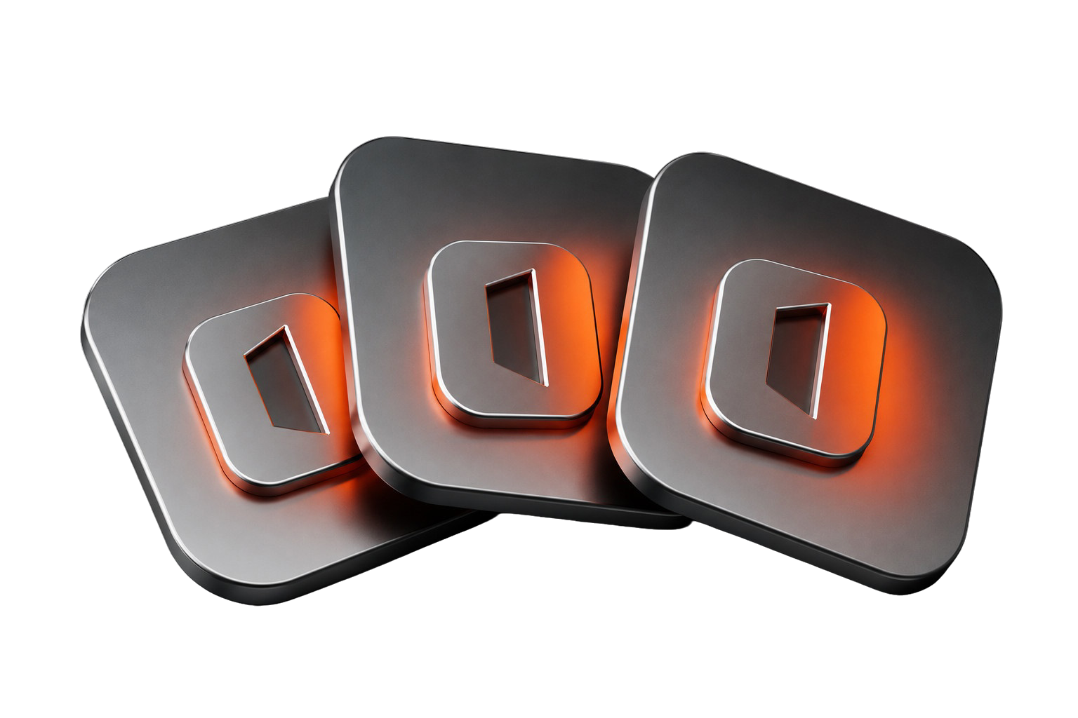 Three metallic threshold cryptography tokens