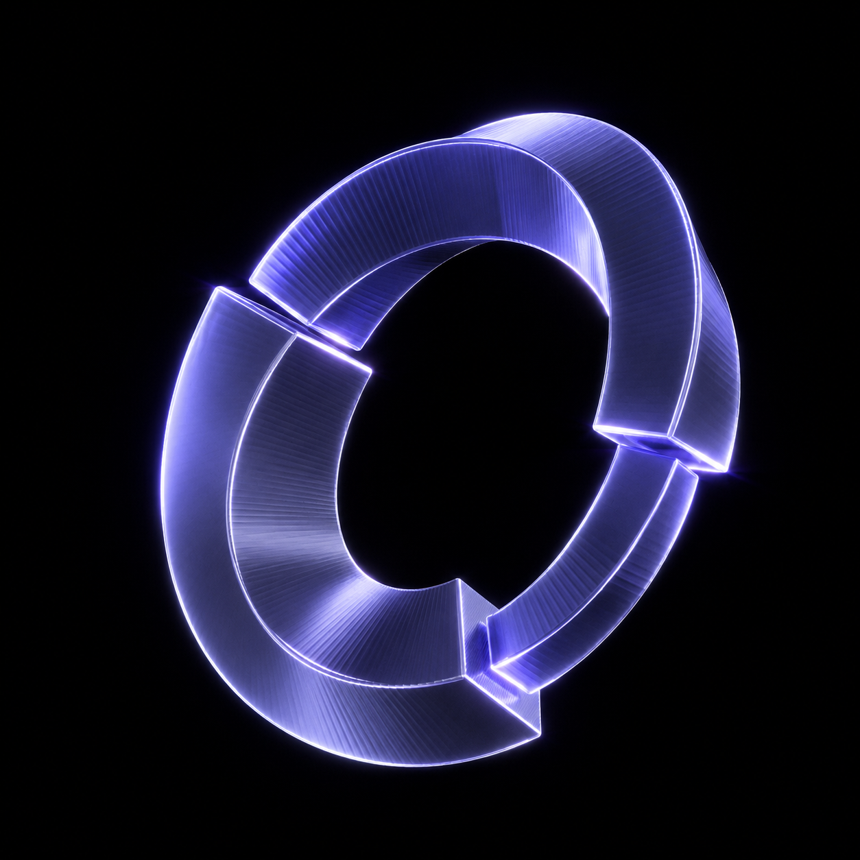 A glowing orange institutional security artwork