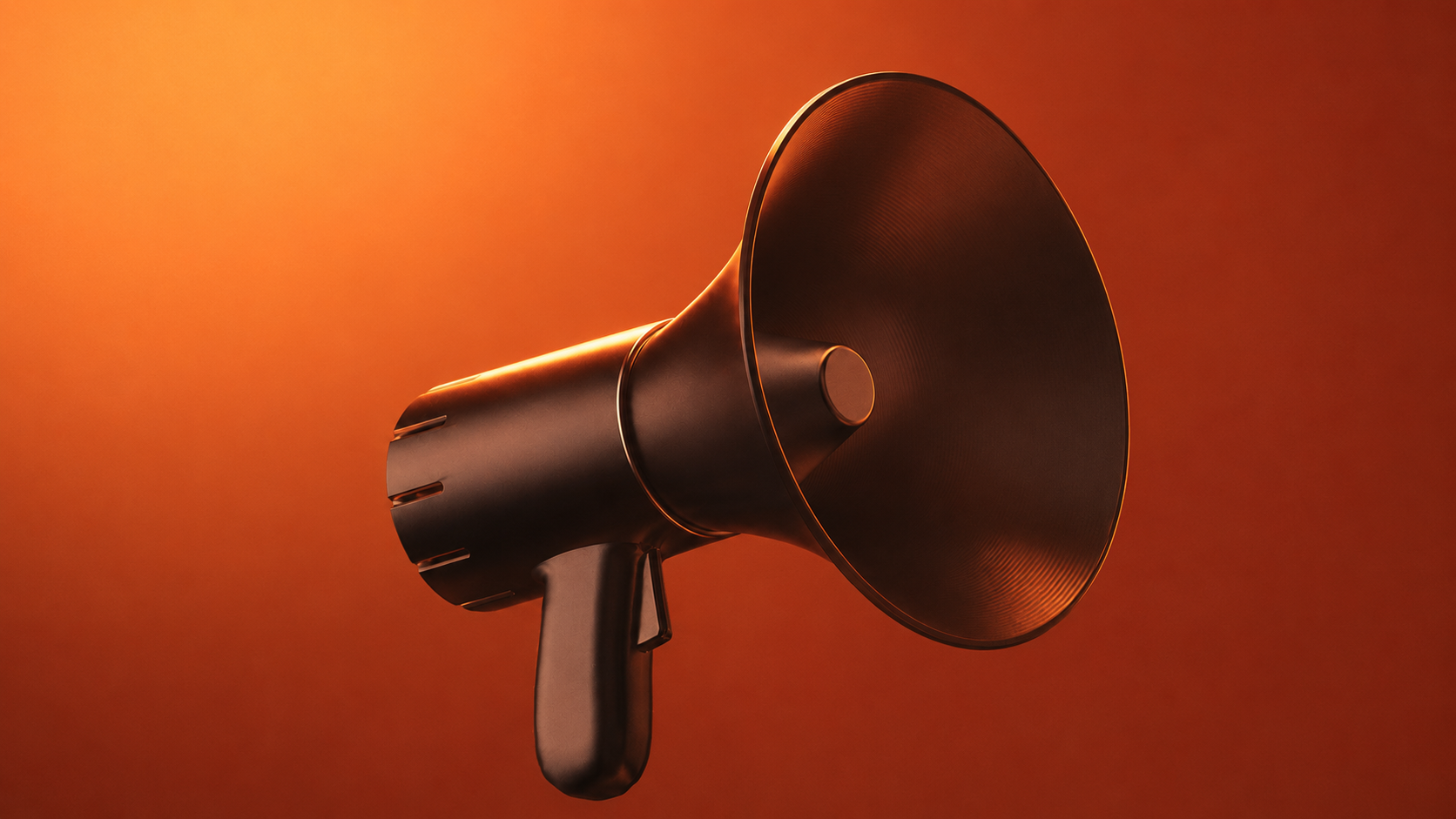 An orange megaphone representing an urgent security response